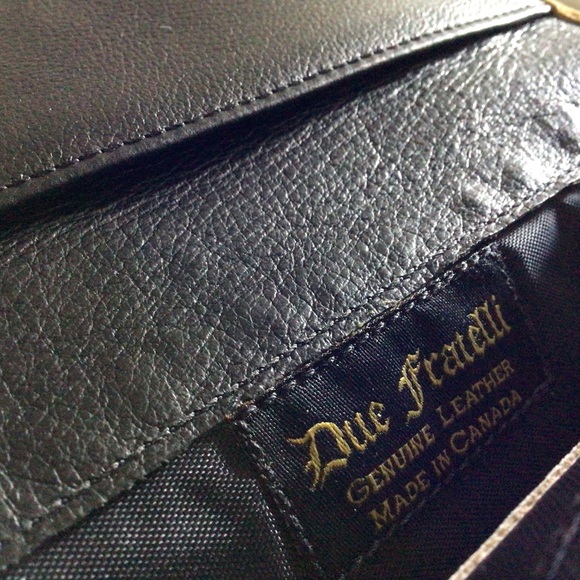 NWT Due Fratelli Genunie Leather Long Tri-fold Wallet Clutch Made in Canada - Picture 13 of 14